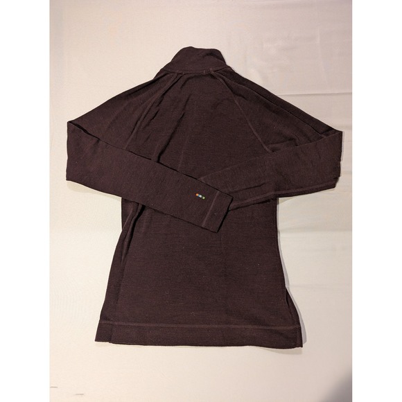 Smartwool Merino Women's Small 1/4 Zip Long Sleeve Pullover Burgundy Baselayer - Picture 8 of 9